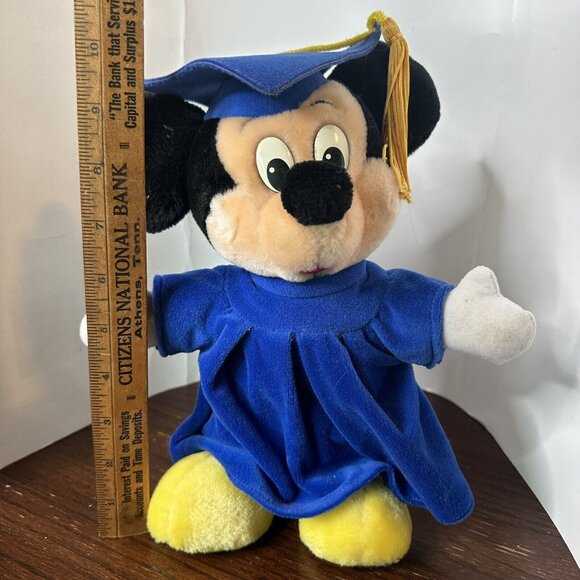 Vintage Graduation Mickey Mouse 90s Walt Disney World Plush - Picture 2 of 9